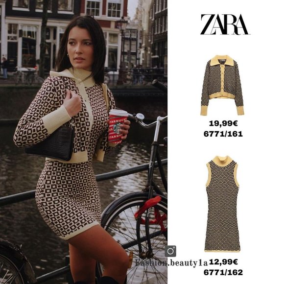 BLOGGER'S FAVE! Zara Jacquard Knit Mini Dress Sz S NWT - Picture 1 of 17